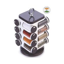 Multipurpose spice rack with 16 dispensers, each 100 ml, Ganesh brand.