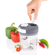 Chopper and slicer with ergonomic handle and durable blade for efficient food preparation