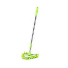 Stainless steel triangle mop with adjustable handle for easy cleaning of hard-to-reach areas.