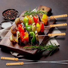 Heavy-duty tandoor grill skewers for barbecue.