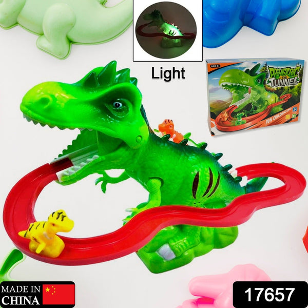 Children Electric Tracks Climb Stair Dinosaur Toys Glowing With Sound Kid Toy Animals Model Interactive Toys